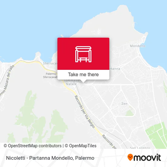 Nicoletti - Partanna Mondello map