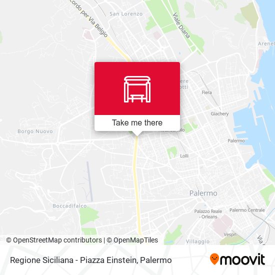 Regione Siciliana - Piazza Einstein map