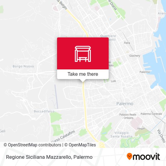 Regione Siciliana Mazzarello map