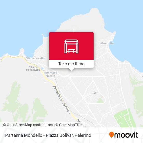 Partanna Mondello - Piazza Bolivar map