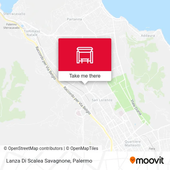 Lanza Di Scalea Savagnone map