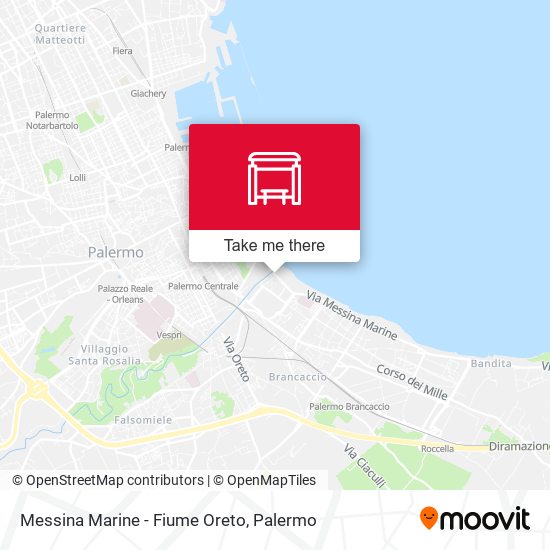 Messina Marine - Fiume Oreto map