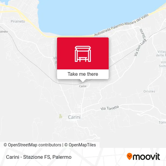 Carini - Stazione FS map