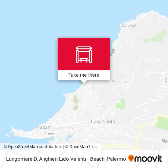 Lungomare D. Alighieri Lido Valenti - Beach map