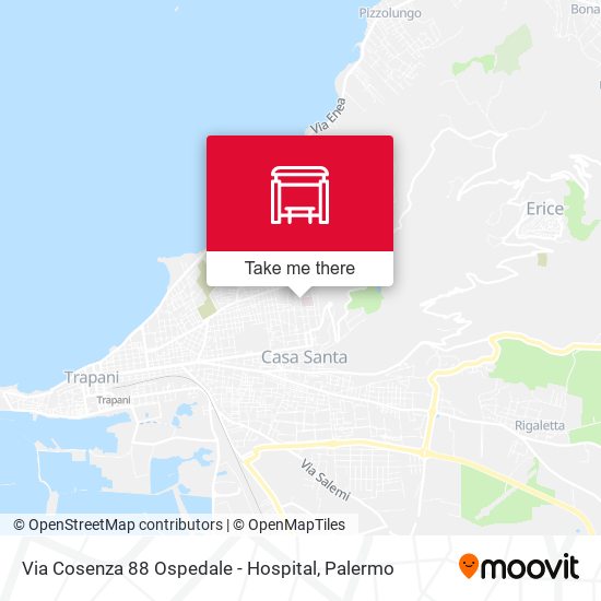 Via Cosenza 88 Ospedale - Hospital map