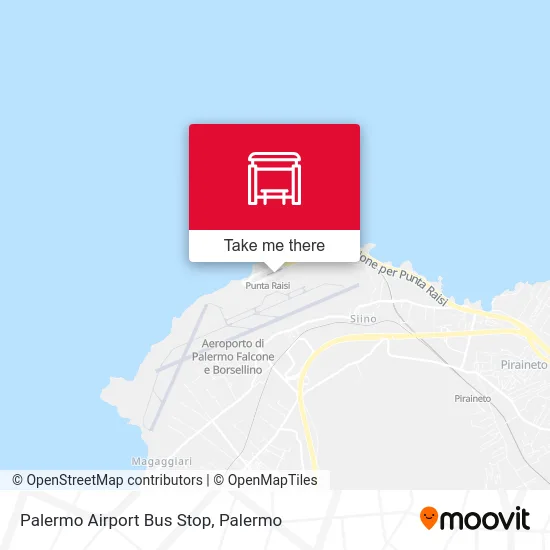 Palermo Airport Bus Stop map