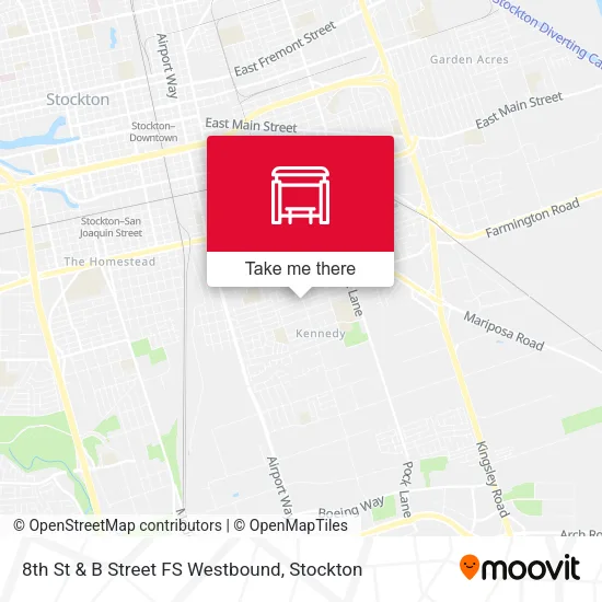 Mapa de 8th St & B Street FS Westbound
