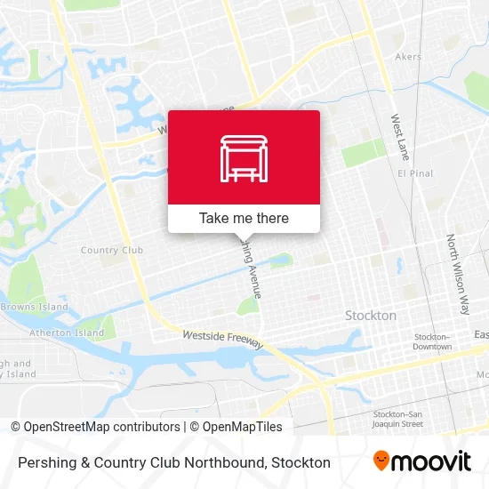 Pershing & Country Club Northbound map