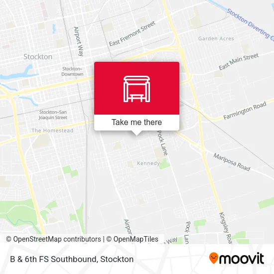 Mapa de B & 6th FS Southbound