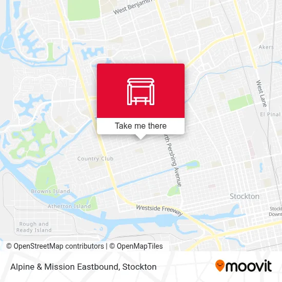Alpine & Mission Eastbound map