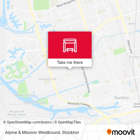 Alpine & Mission Westbound map