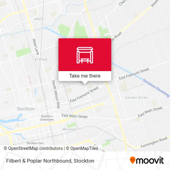 Filbert & Poplar Northbound map