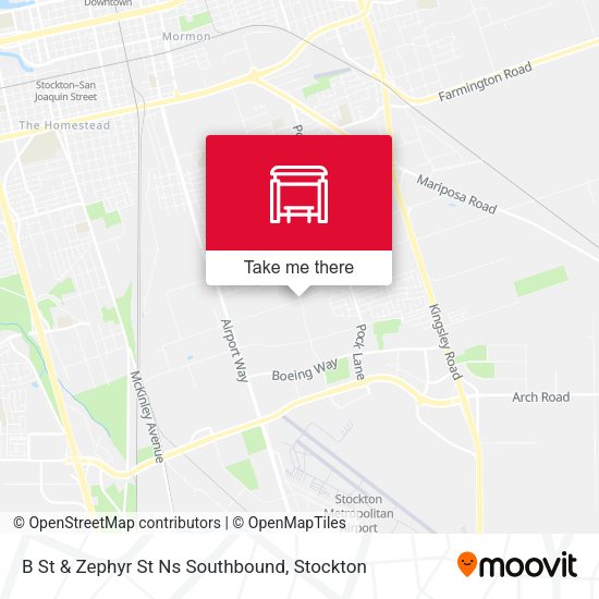 B St & Zephyr St Ns Southbound map