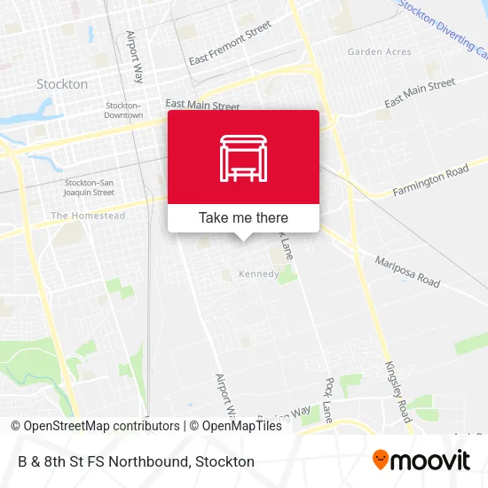Mapa de B & 8th St FS Northbound