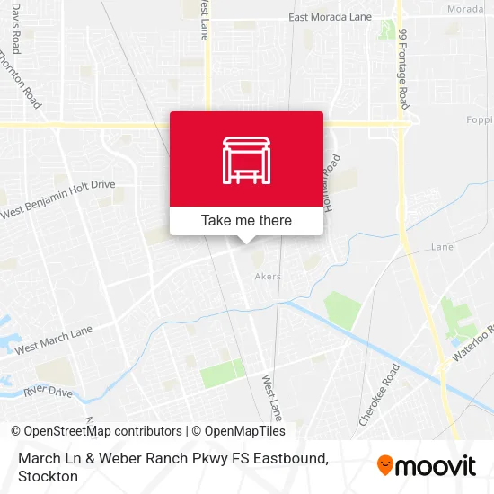 Mapa de March Ln & Weber Ranch Pkwy FS Eastbound