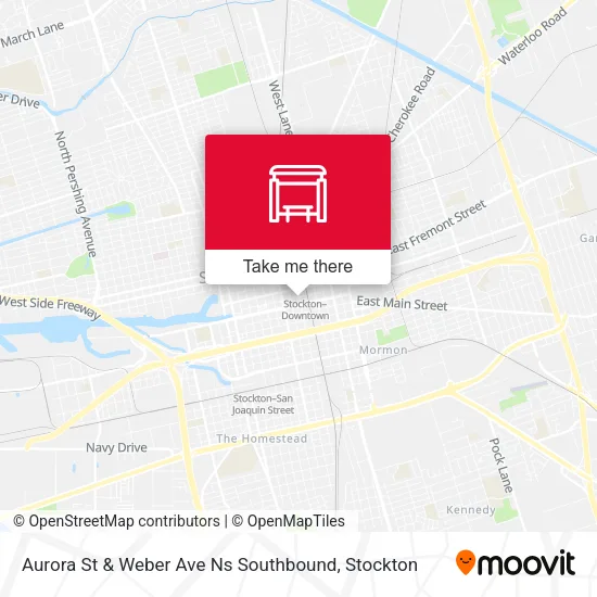 Mapa de Aurora St & Weber Ave Ns Southbound