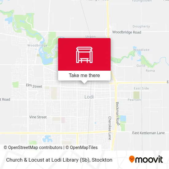 Church & Locust at Lodi Library (Sb) map
