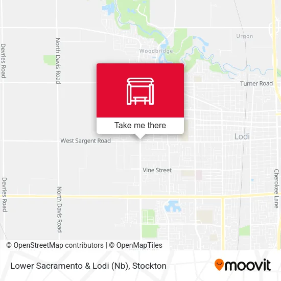 Mapa de Lower Sacramento & Lodi (Nb)
