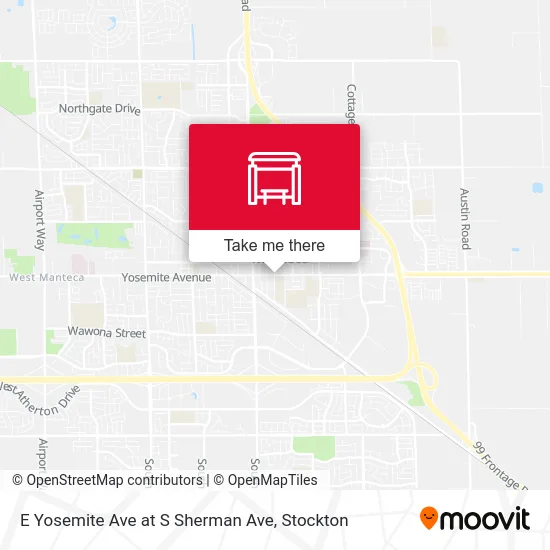 Mapa de E Yosemite Ave at S Sherman Ave