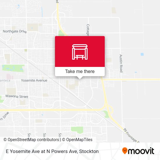 E Yosemite Ave at N Powers Ave map
