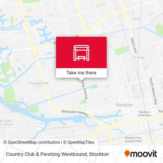 Country Club & Pershing Westbound map