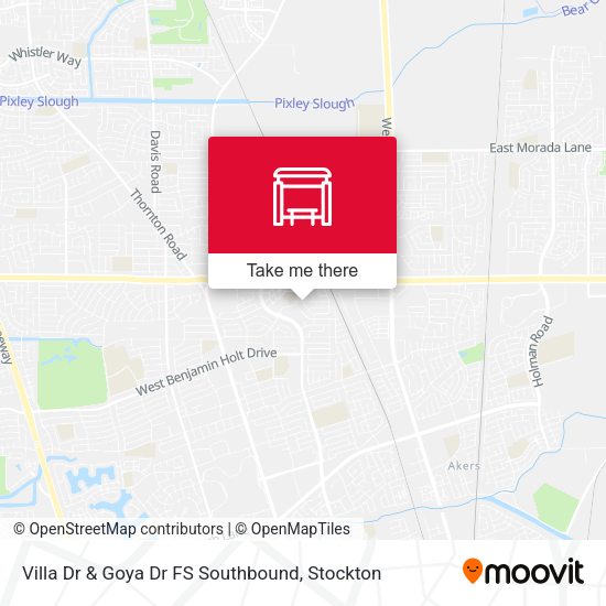 Villa Dr & Goya Dr FS Southbound map