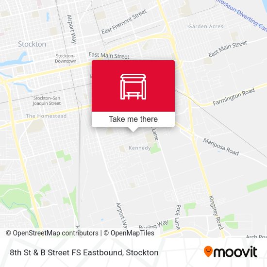 Mapa de 8th St & B Street FS Eastbound