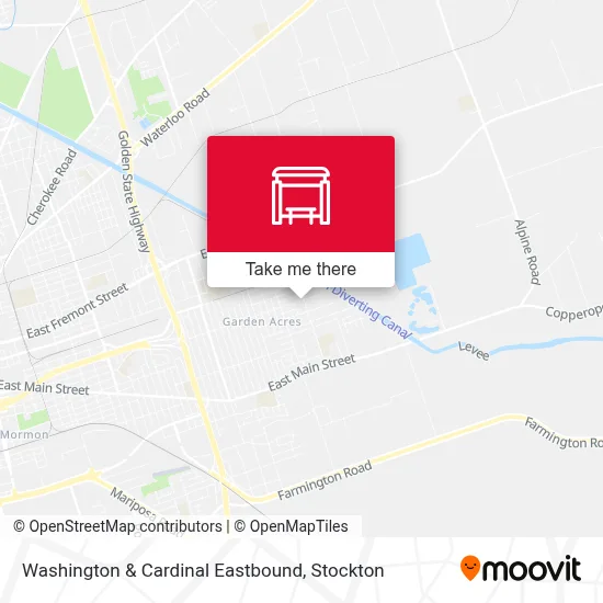 Washington & Cardinal Eastbound map