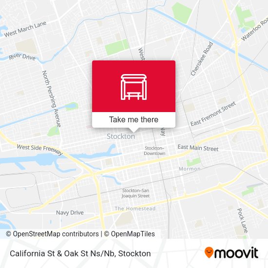 California St & Oak St Ns/Nb map