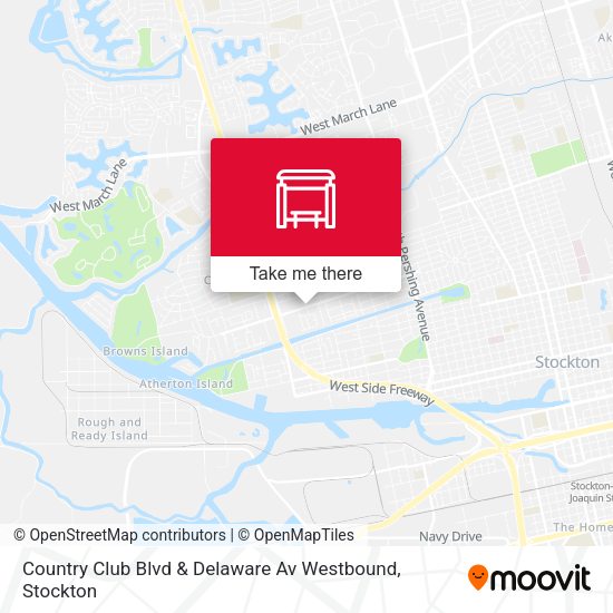 Mapa de Country Club Blvd & Delaware Av Westbound