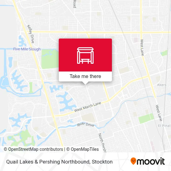Quail Lakes & Pershing Northbound map