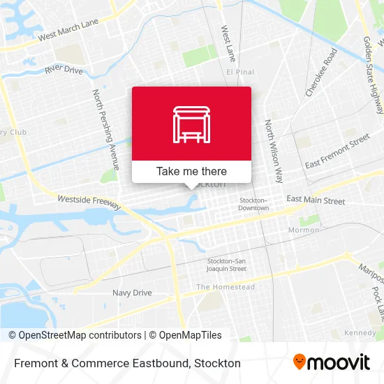 Fremont & Commerce Eastbound map