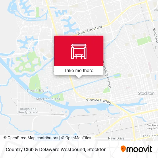 Country Club & Delaware Westbound map