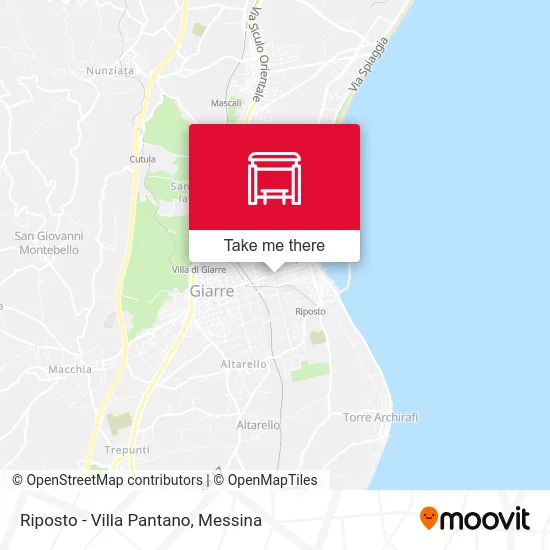 Riposto - Villa Pantano map