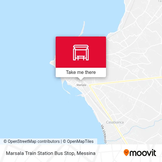 Marsala Train Station Bus Stop map