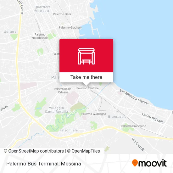 Palermo Bus Terminal map