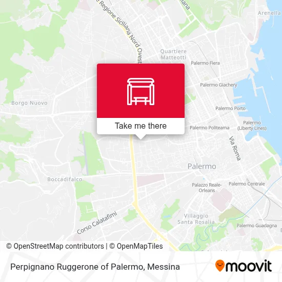 Perpignano Ruggerone of Palermo map