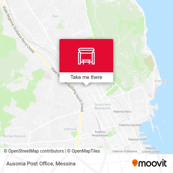 Ausonia Post Office map