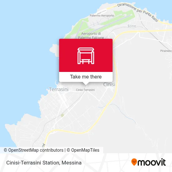Cinisi-Terrasini Station map