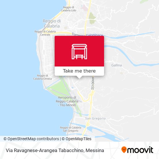 Via Ravagnese-Arangea  Tabacchino map