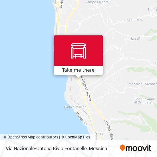 Via Nazionale-Catona  Bivio Fontanelle map