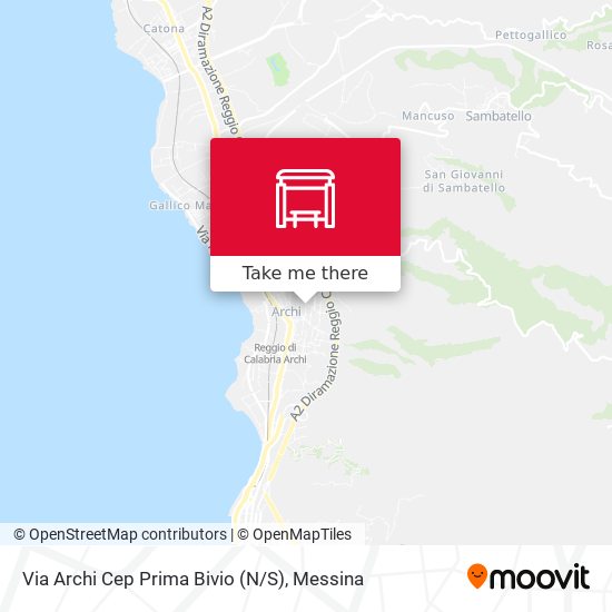 Via Archi Cep  Prima Bivio (N / S) map