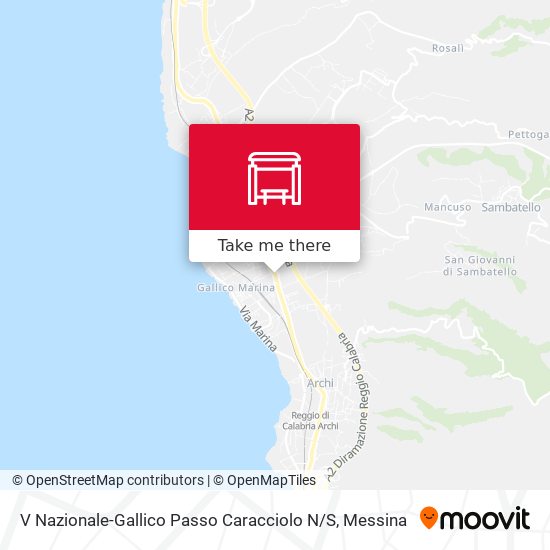 V Nazionale-Gallico Passo Caracciolo N / S map