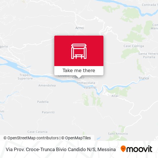 Via Prov. Croce-Trunca Bivio Candido N / S map