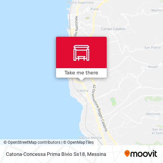 Catona-Concessa  Prima Bivio Ss18 map