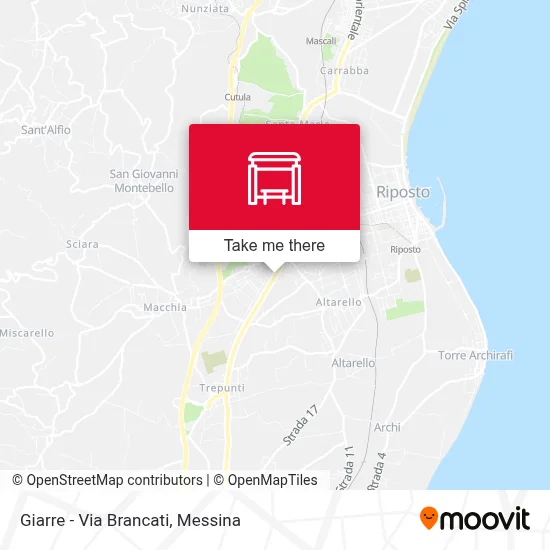 Giarre - Via Brancati map