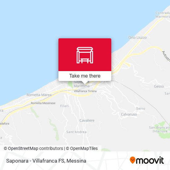 Saponara - Villafranca FS map