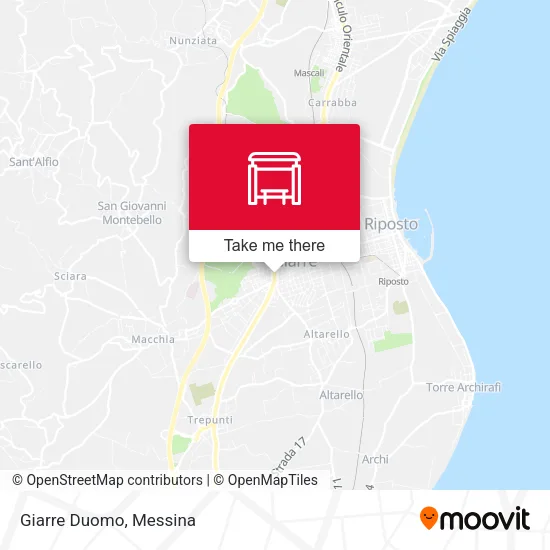 Giarre Duomo map