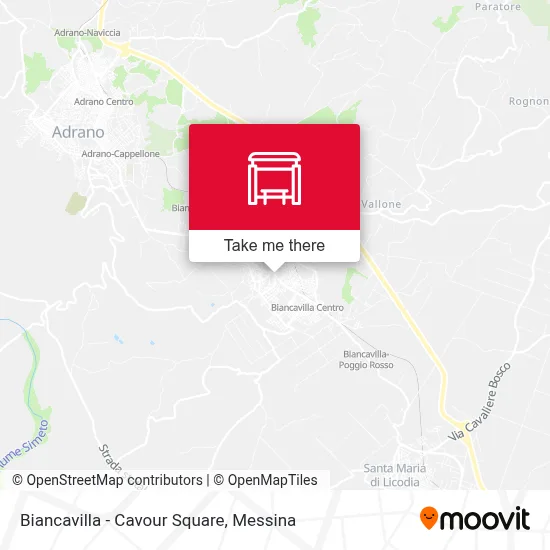 Biancavilla - Cavour Square map