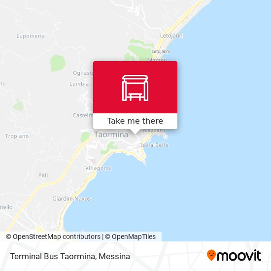 Terminal Bus Taormina map